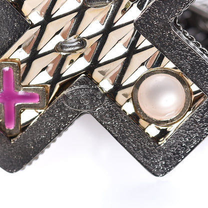 Chanel Ruthenium Resin Pearl CC Cross Long Pendant Necklace Multicolor 6 of 7