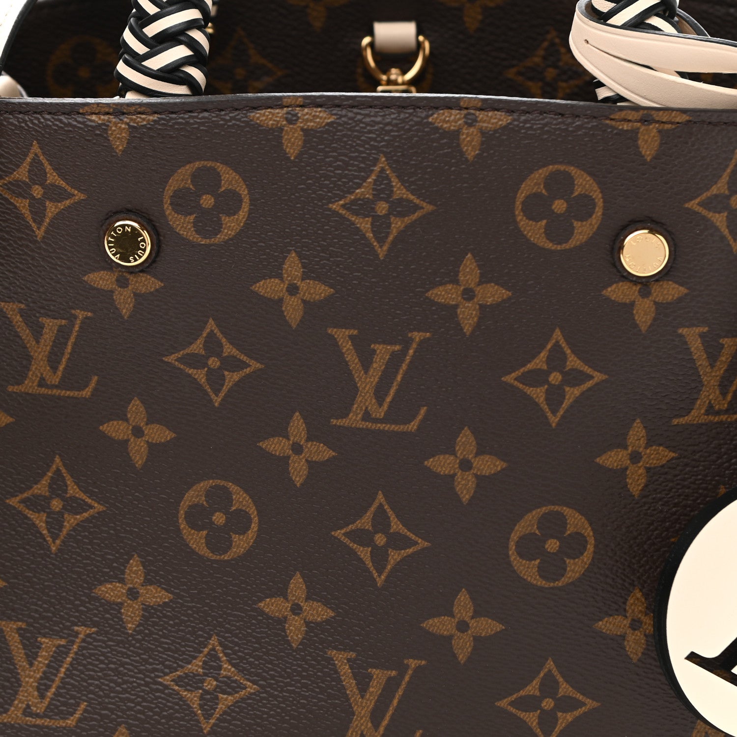 Louis Vuitton Monogram Braided Montaigne BB Creme Beige 8 of 10