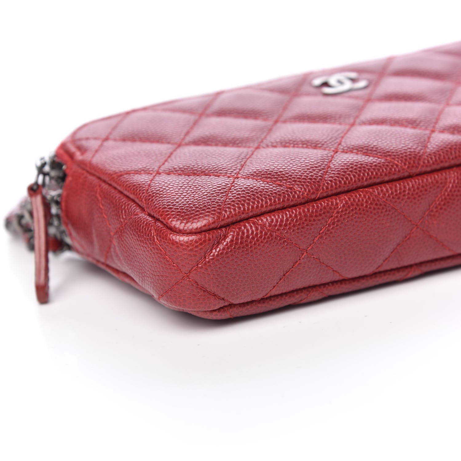 Chanel Iridescent Caviar Quilted Small Clutch With Chain Red 8 of 9