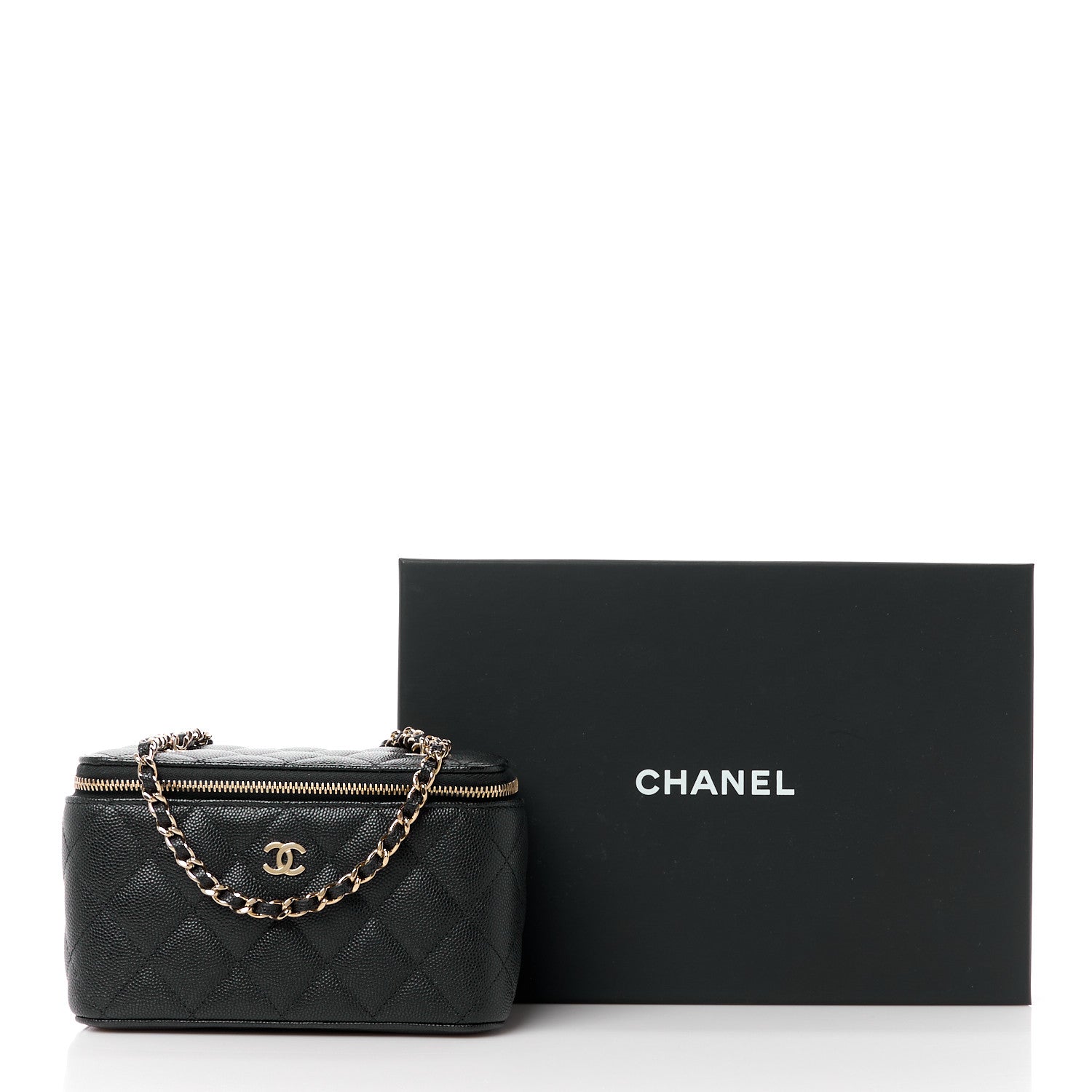 Chanel Caviar Quilted Small Vanity Case With Chain Black 12 of 12