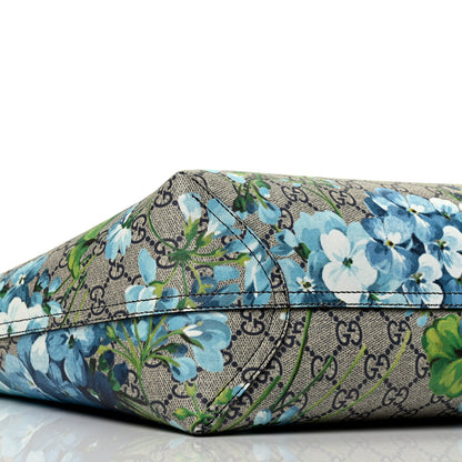 Gucci GG Supreme Monogram Blooms Medium Reversible Tote Beige Blue Navy 10 of 16
