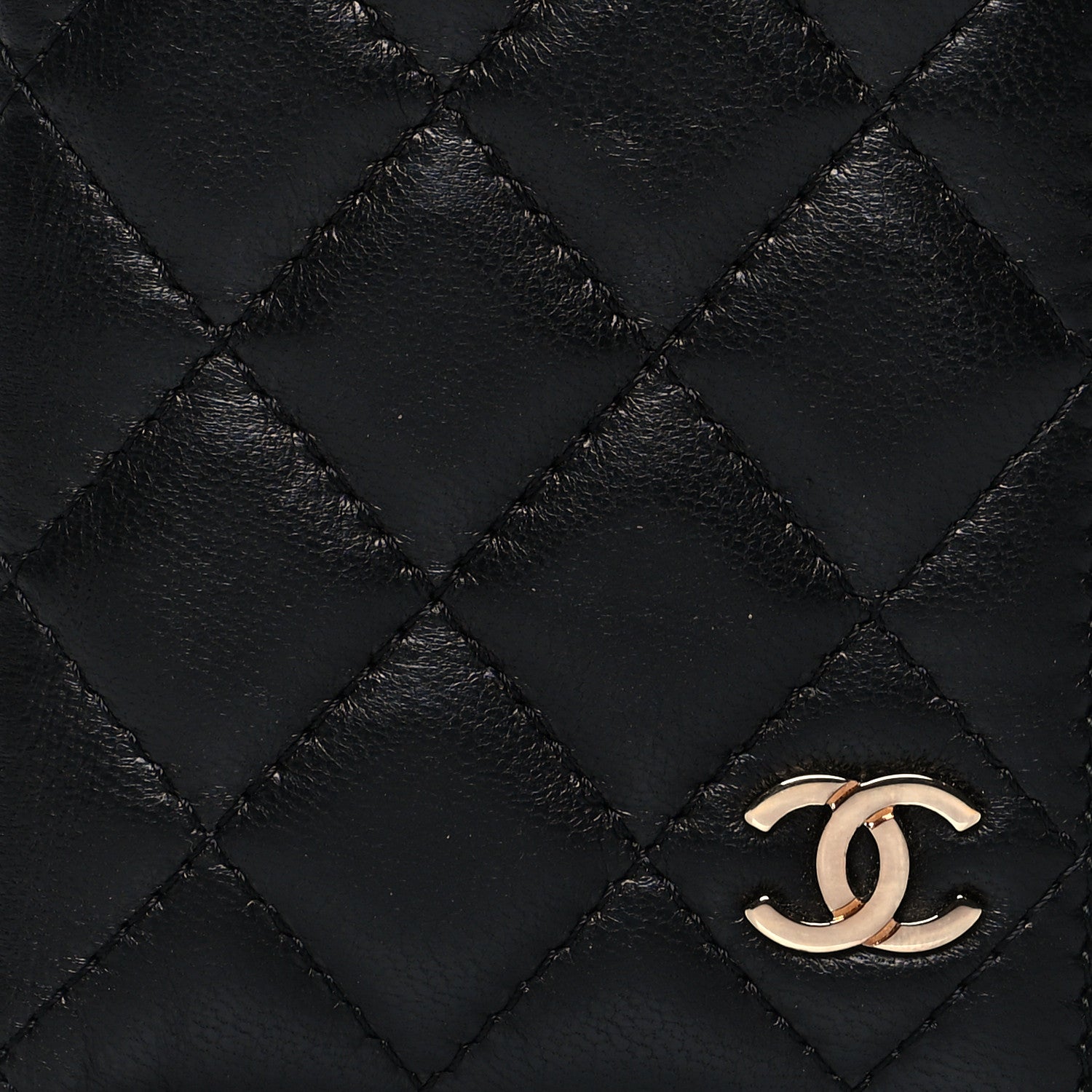 Chanel Lambskin Quilted Card Holder Wallet Black 7 of 9