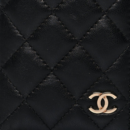 Chanel Lambskin Quilted Card Holder Wallet Black 7 of 9