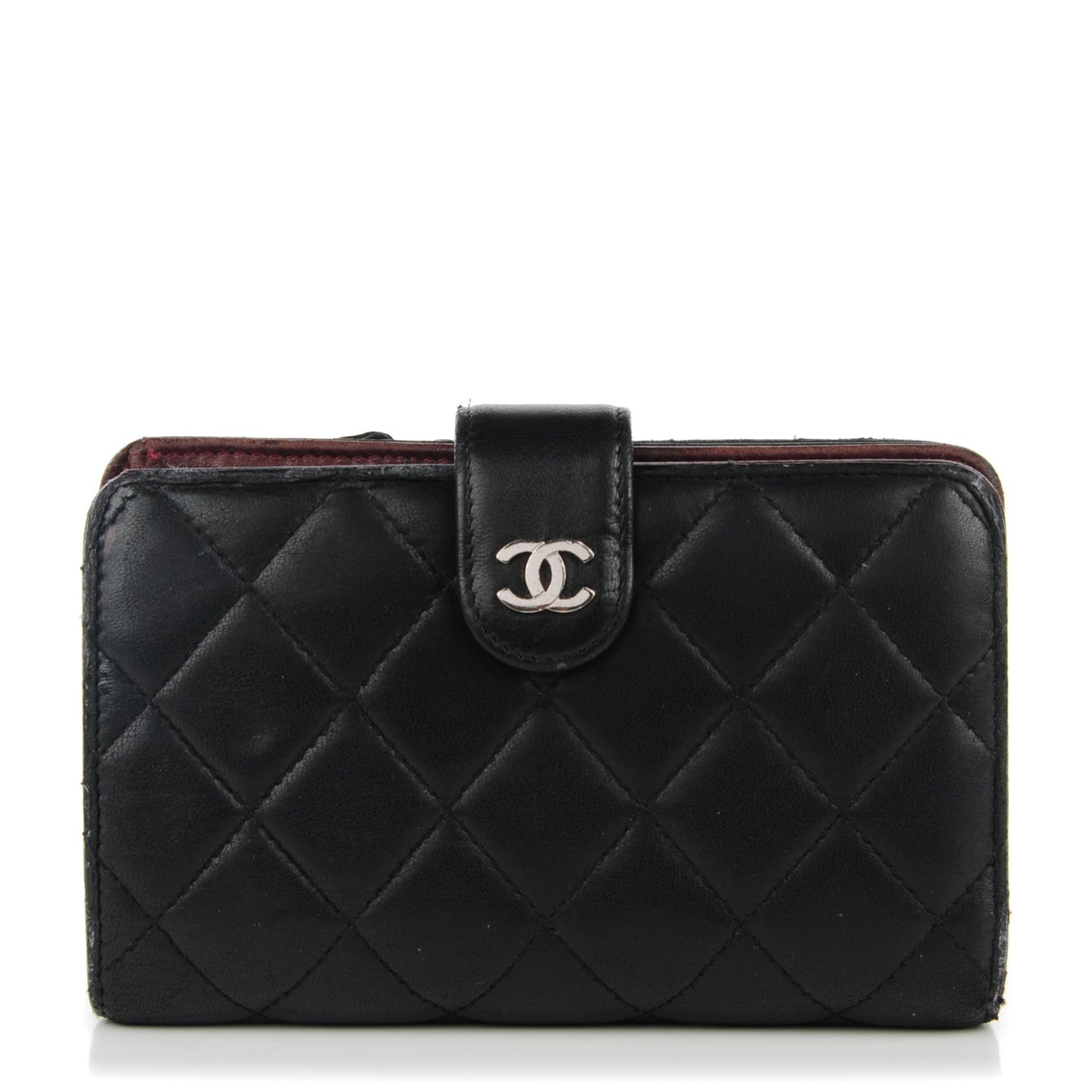 Lambskin Quilted L-Zip Pocket Wallet Black