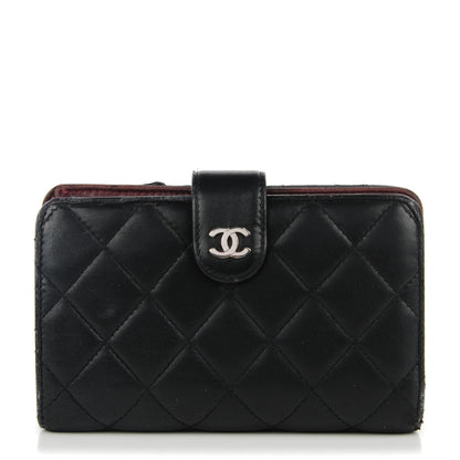 Chanel Lambskin Quilted L-Zip Pocket Wallet Black 1 of 8
