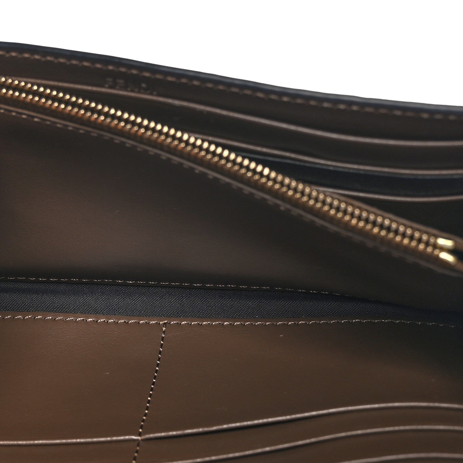 Fendi Vitello Soft F is Bi-Color FF 1974 Embossed Continental Envelope Wallet On Chain Maya Black 5 of 12