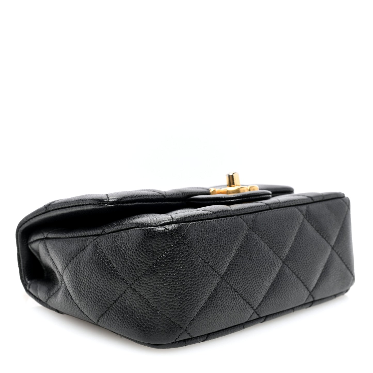 Caviar Quilted Mini Sweetheart Flap Black