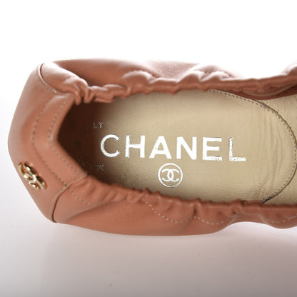 Chanel Lambskin Suede CC Elastic Cap Toe Ballerina Flats 36.5 Pink Black 7 of 7