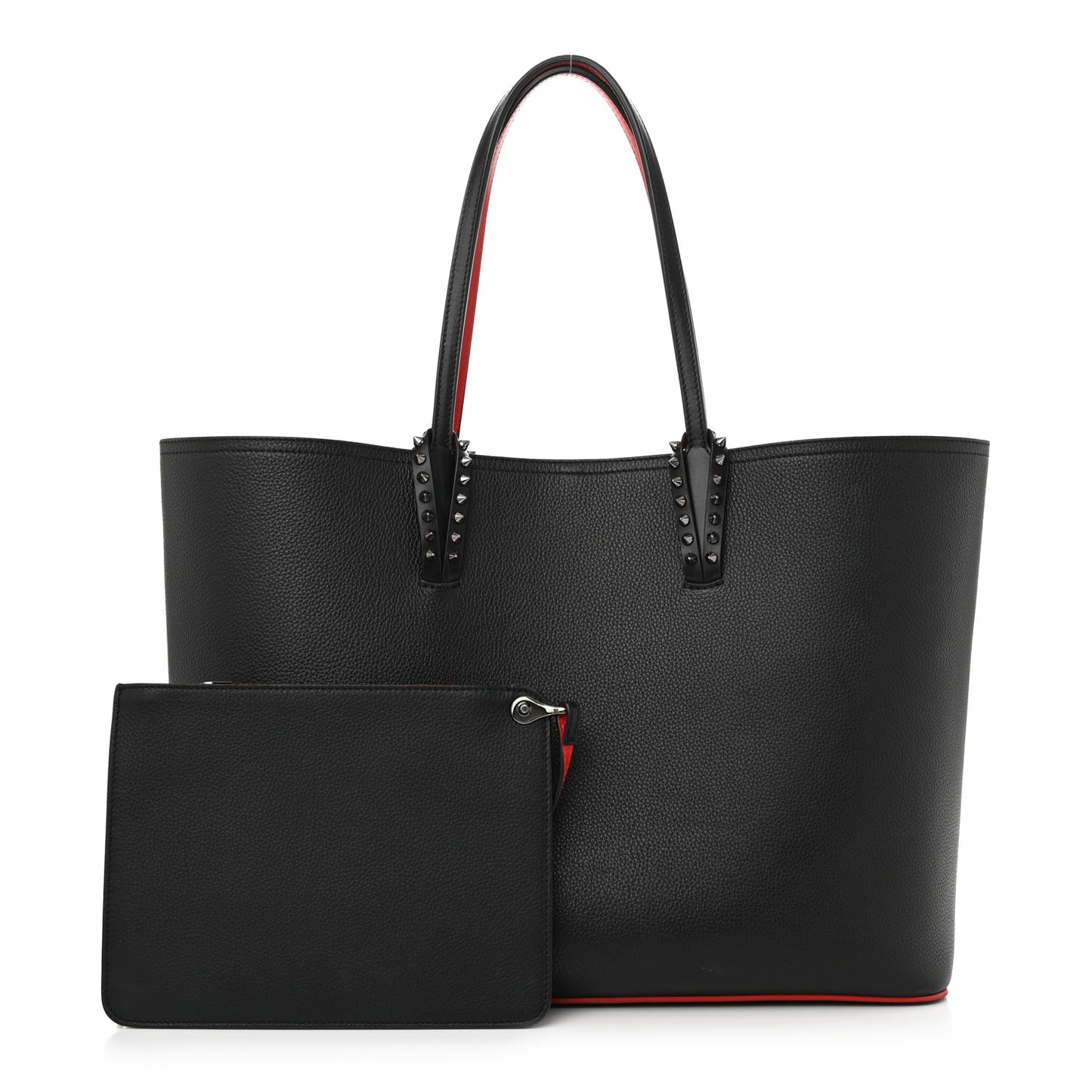 Calfskin Empire Spikes East West Cabata Tote Black