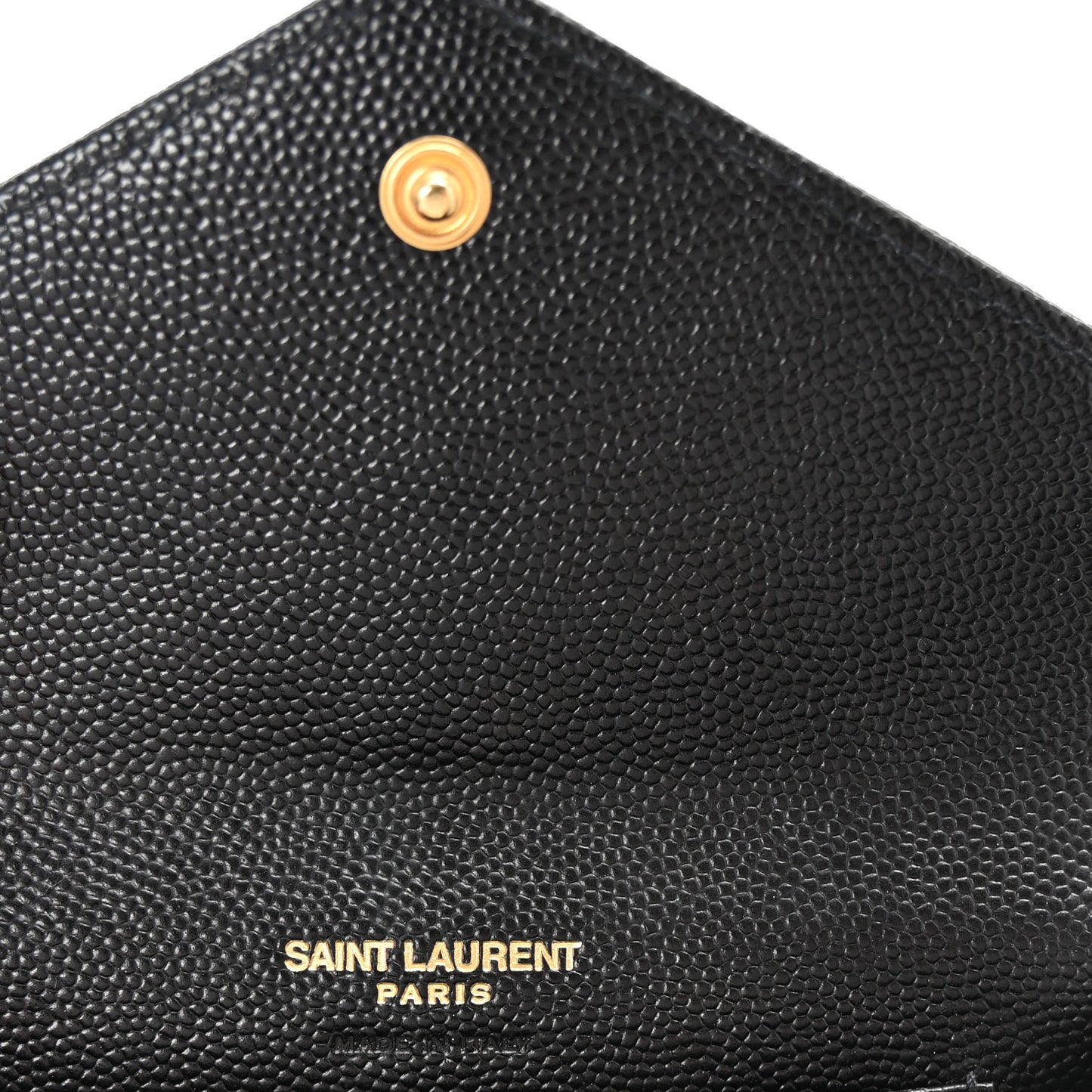 Grain De Poudre Matelasse Chevron Small Monogram Envelope Wallet Black