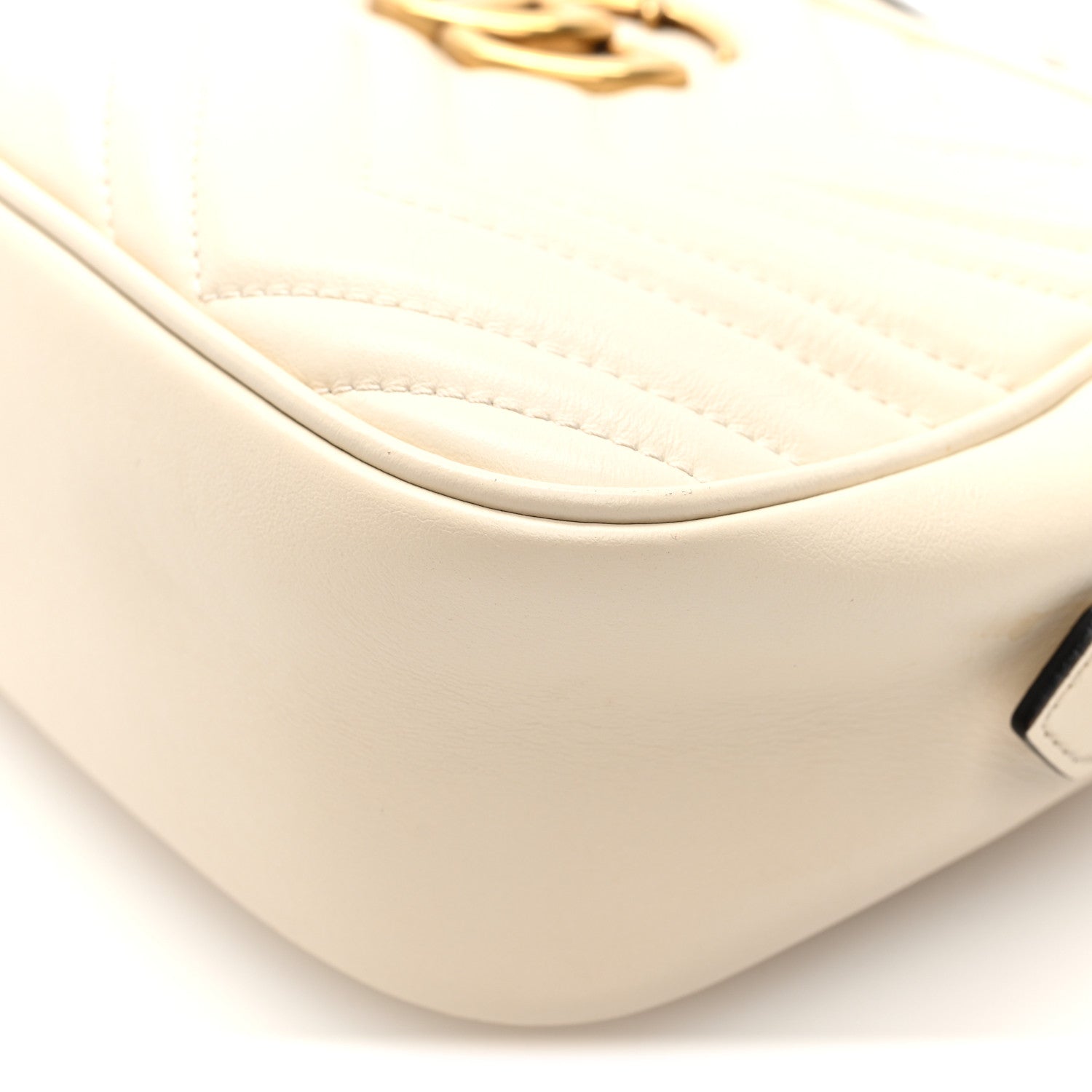 Gucci Calfskin Matelasse Small GG Marmont Chain Shoulder Bag White 10 of 10