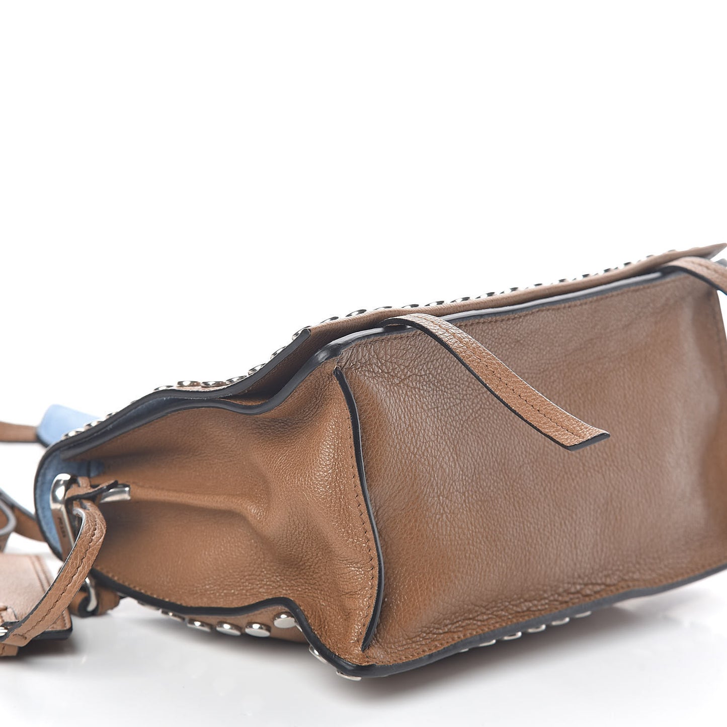 Glace Calfskin Studded Etiquette Flap Cannella