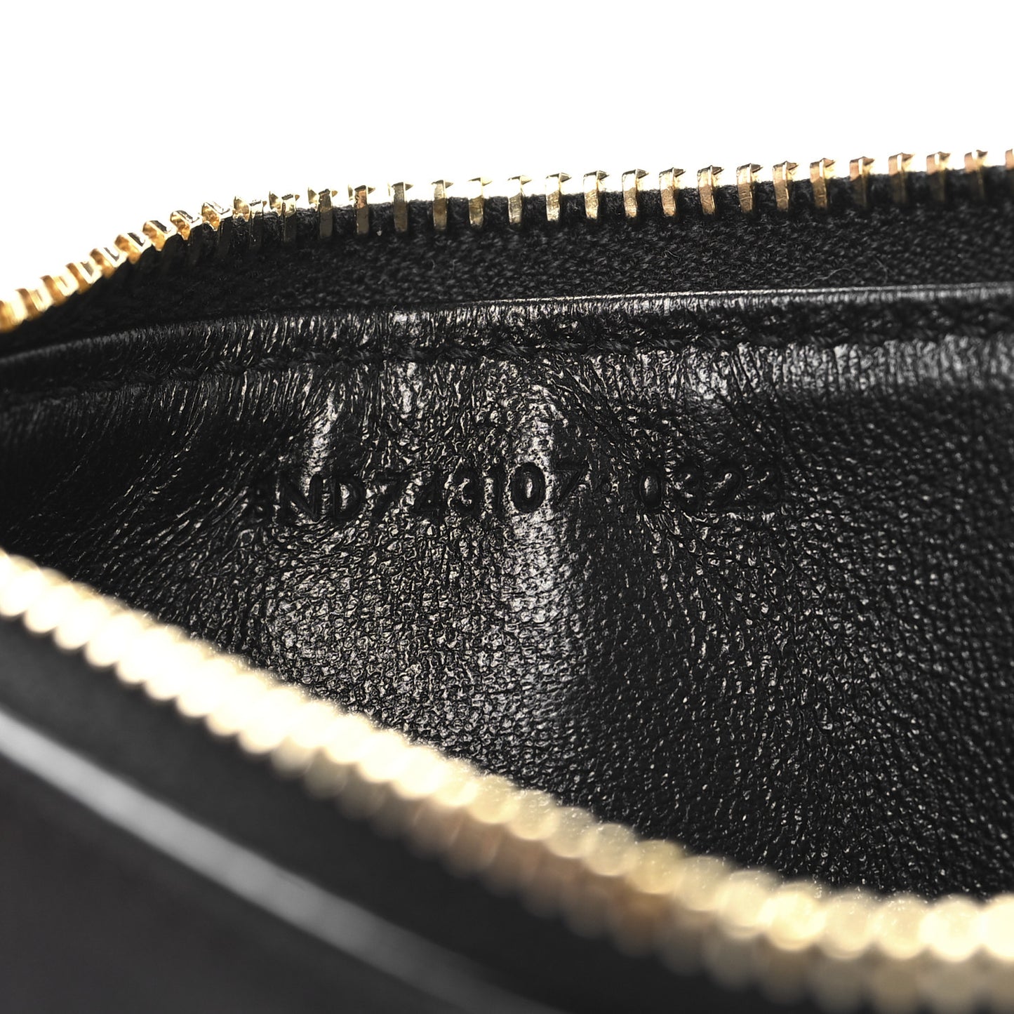 Lambskin Matelasse Cassandre Carre Fragments Zippered Card Case Black