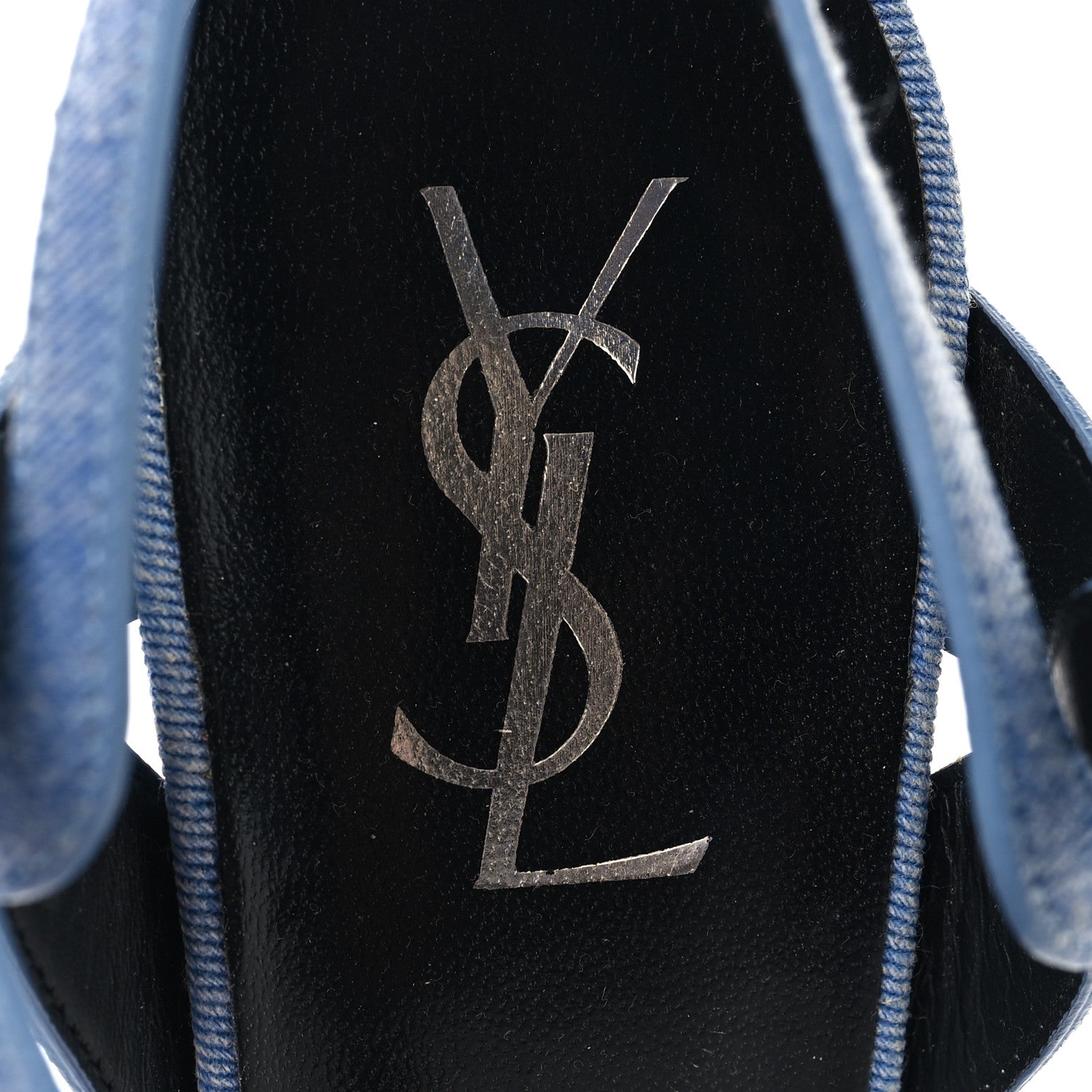 Saint Laurent Denim Tribute 105 Platform Sandals 39.5 Blue 9 of 10