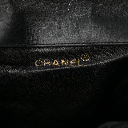 Chanel Lambskin Quilted Drawstring Backpack Black 6 of 15