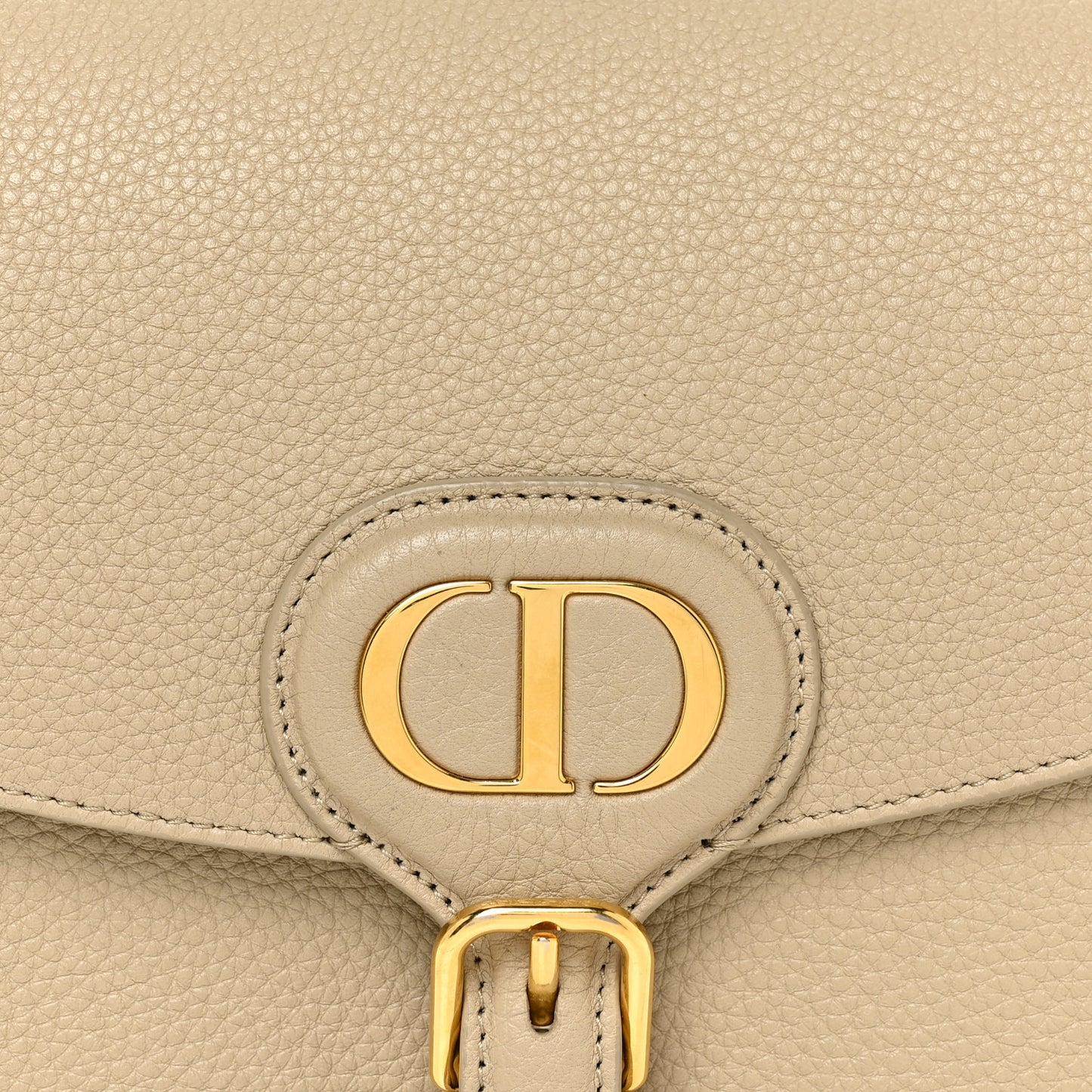 Grained Calfskin Medium Bobby Flap Beige