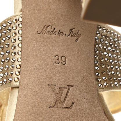 Louis Vuitton Satin Crystal Sparkle Mule 39 Gold 7 of 9