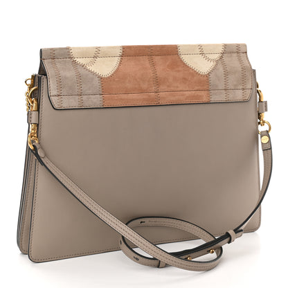Chloe Suede Patchwork Medium Faye Shoulder Bag Motty Grey 3 of 11