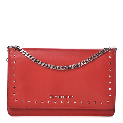 Givenchy Calfskin Studded Pandora Chain Wallet Medium Red 1 of 13