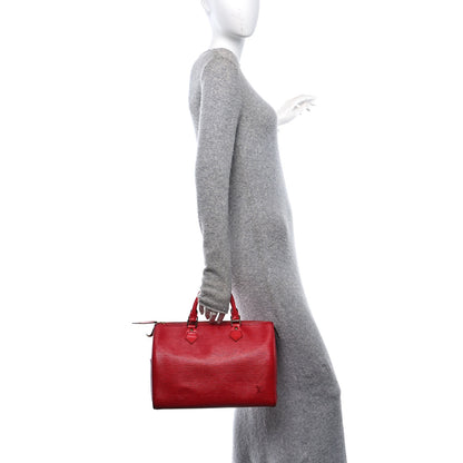 Louis Vuitton Epi Speedy 30 Castillan Red 2 of 10