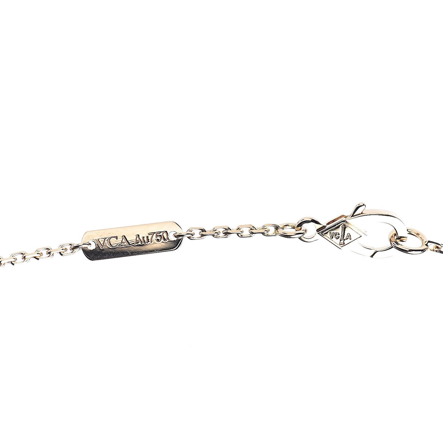 18K Yellow Gold Tiger Eye Lucky Alhambra Butterfly Pendant Necklace