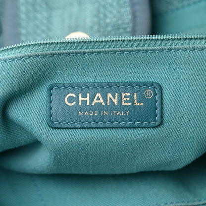 Chanel Mixed Fibers Striped Medium Deauville Tote Blue 6 of 10