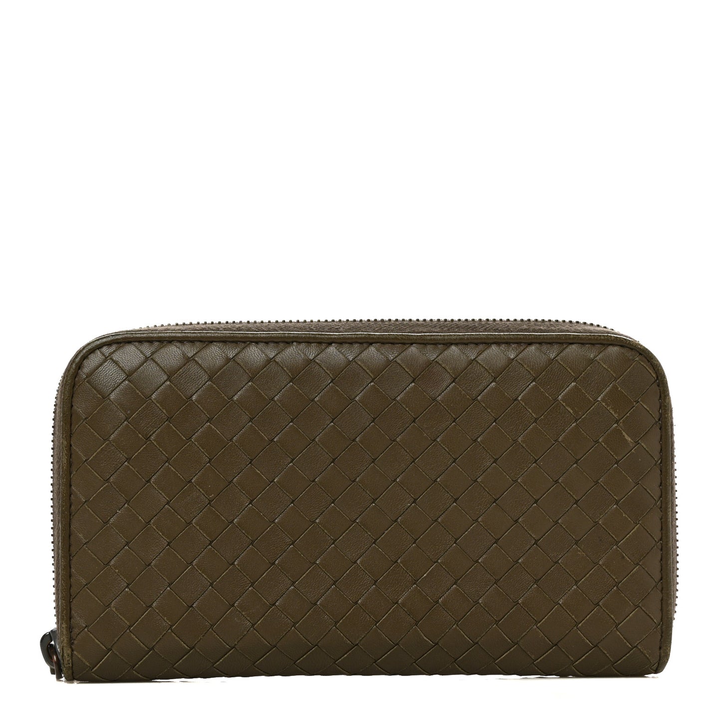 Nappa Intrecciato Zip Around Wallet Mud