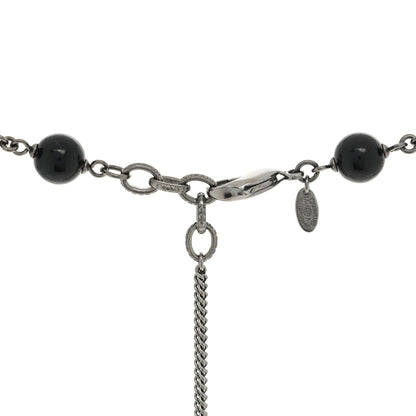 Chanel Ruthenium Enamel Beaded CC Long Necklace Black 4 of 4
