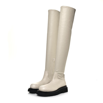 Bottega Veneta Calfskin The Lug 55mm Over The Knee Boots 38.5 Sea Salt 3 of 8