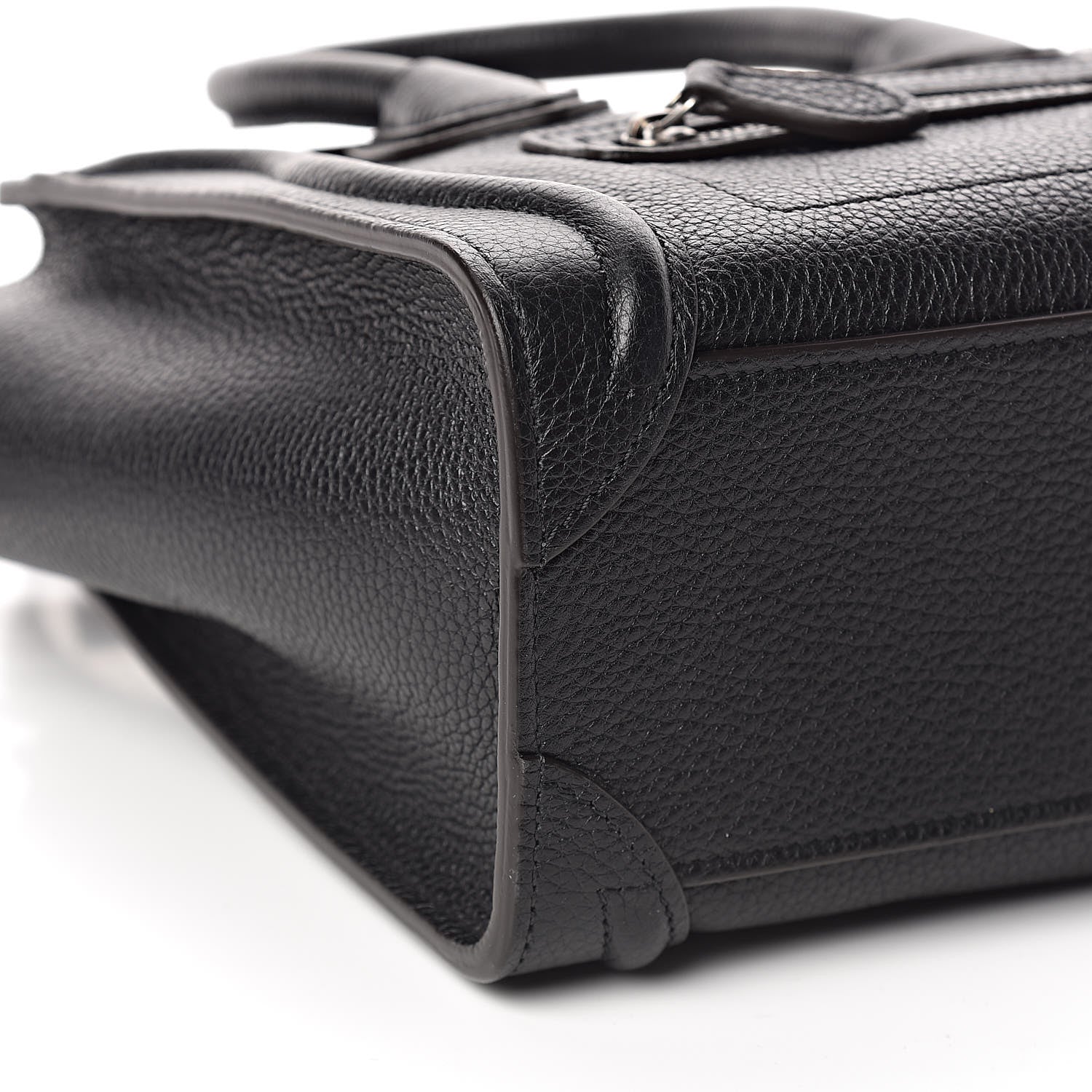 Celine Drummed Calfskin Nano Luggage Black 8 of 10