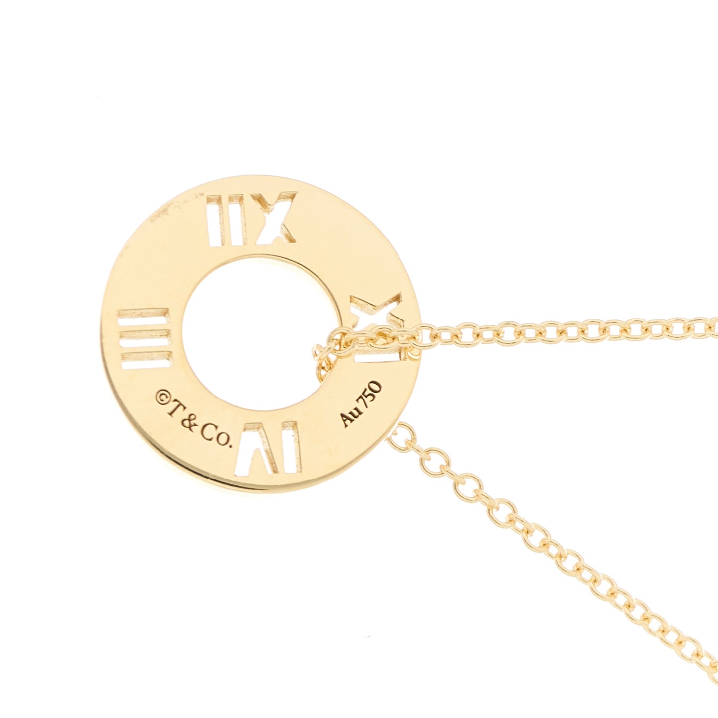 18K Yellow Gold Diamond Atlas Pierced Pendant Necklace