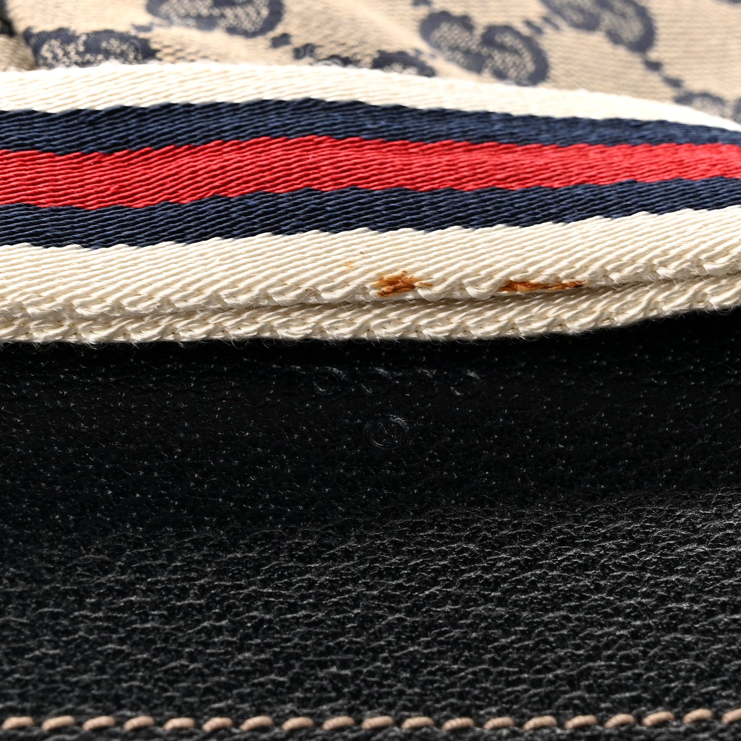 GG Monogram Web Double Pocket Belt Bag Navy