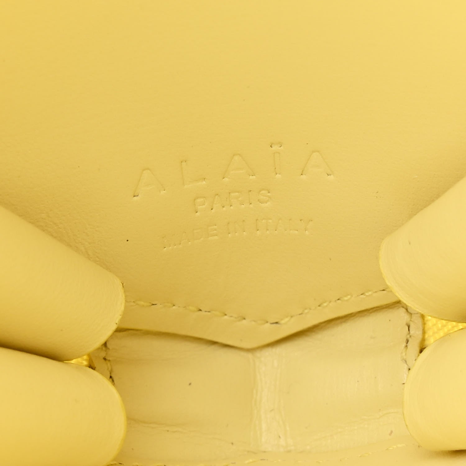 Alaia Calfskin Le Coeur Bag Jaune Pale 6 of 9
