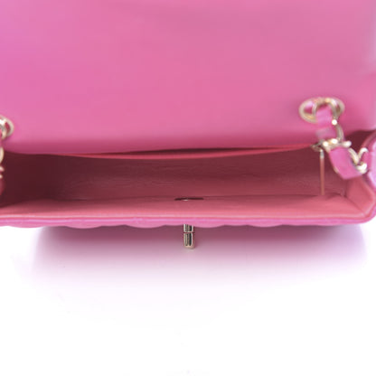 Chanel Lambskin Quilted Mini Rectangular Flap Dark Pink 5 of 10