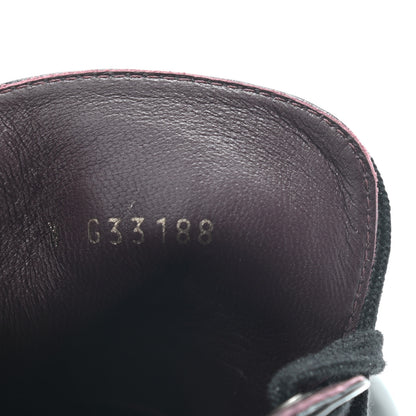 Chanel Crackled Calfskin Velvet Pearl Combat Short Boots 39 Black 8 of 8