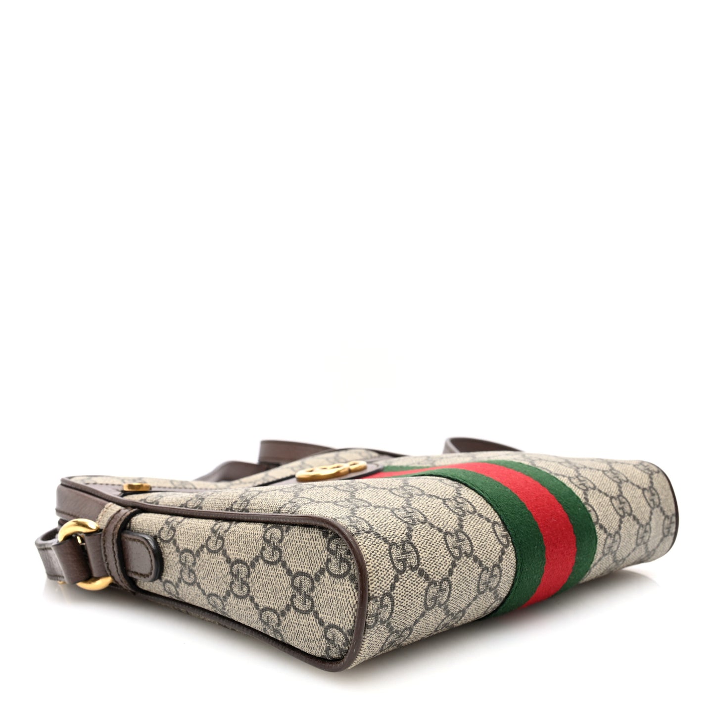 GG Supreme Monogram Web Small Ophidia Messenger Bag Brown