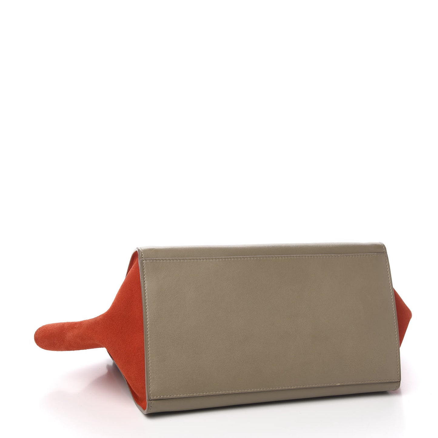 Smooth Calfskin Suede Medium Tri-Color Trapeze Orange
