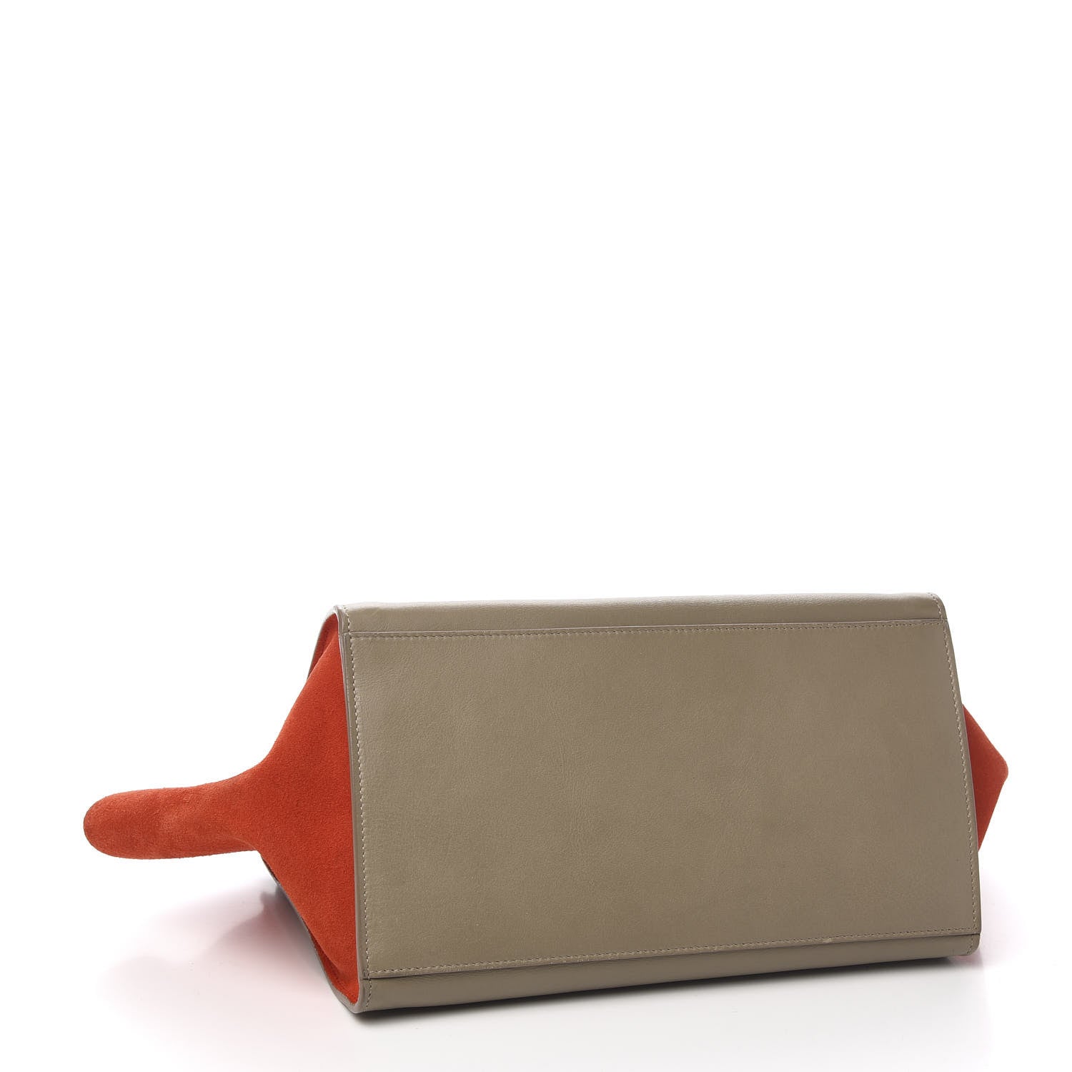 Celine Smooth Calfskin Suede Medium Tri-Color Trapeze Orange 3 of 8