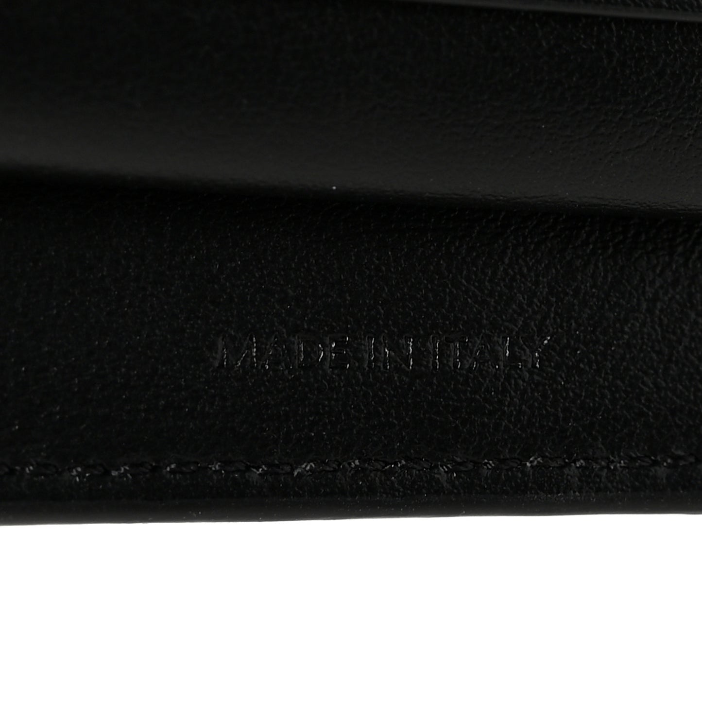 Grained Calfskin Small Tri-Fold Wallet Black