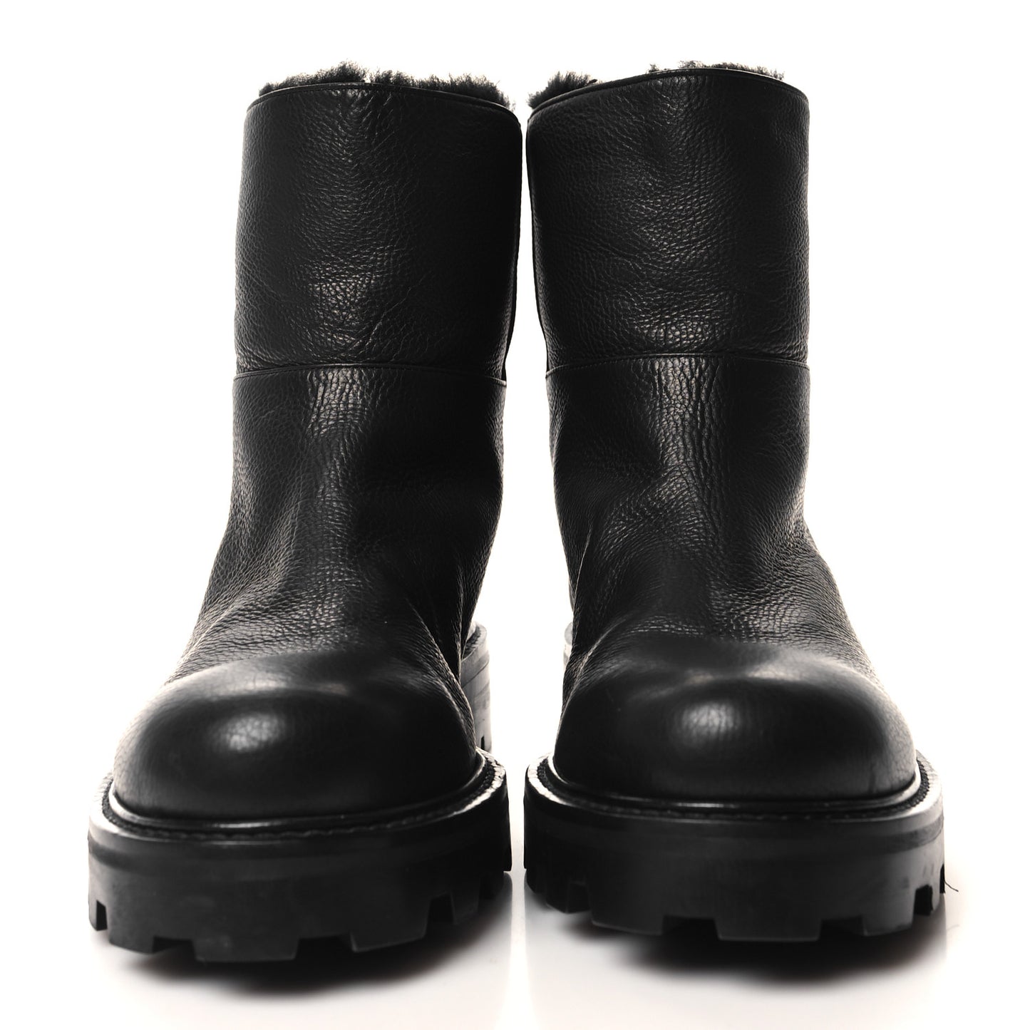 Calfskin Fur Boots 37 Black