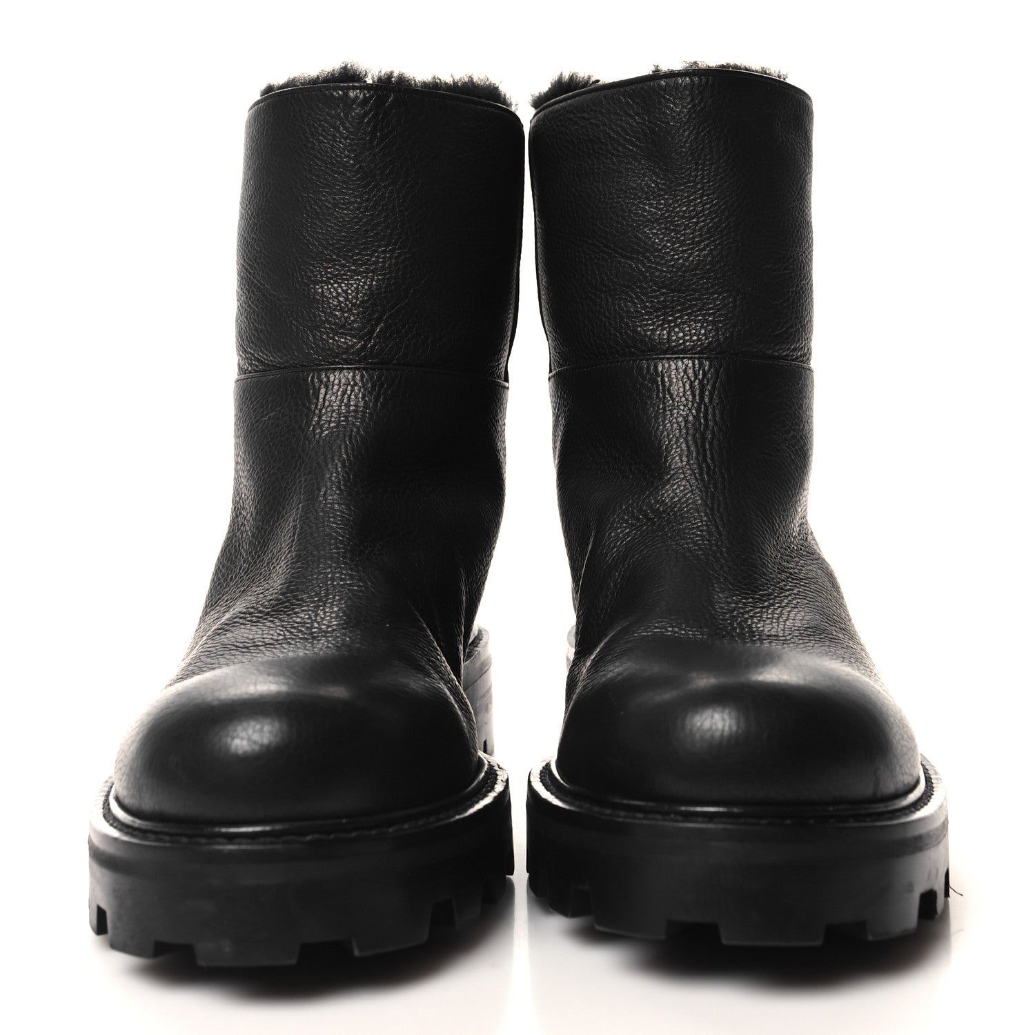 Jimmy Choo Calfskin Fur Boots 37 Black 2 of 6