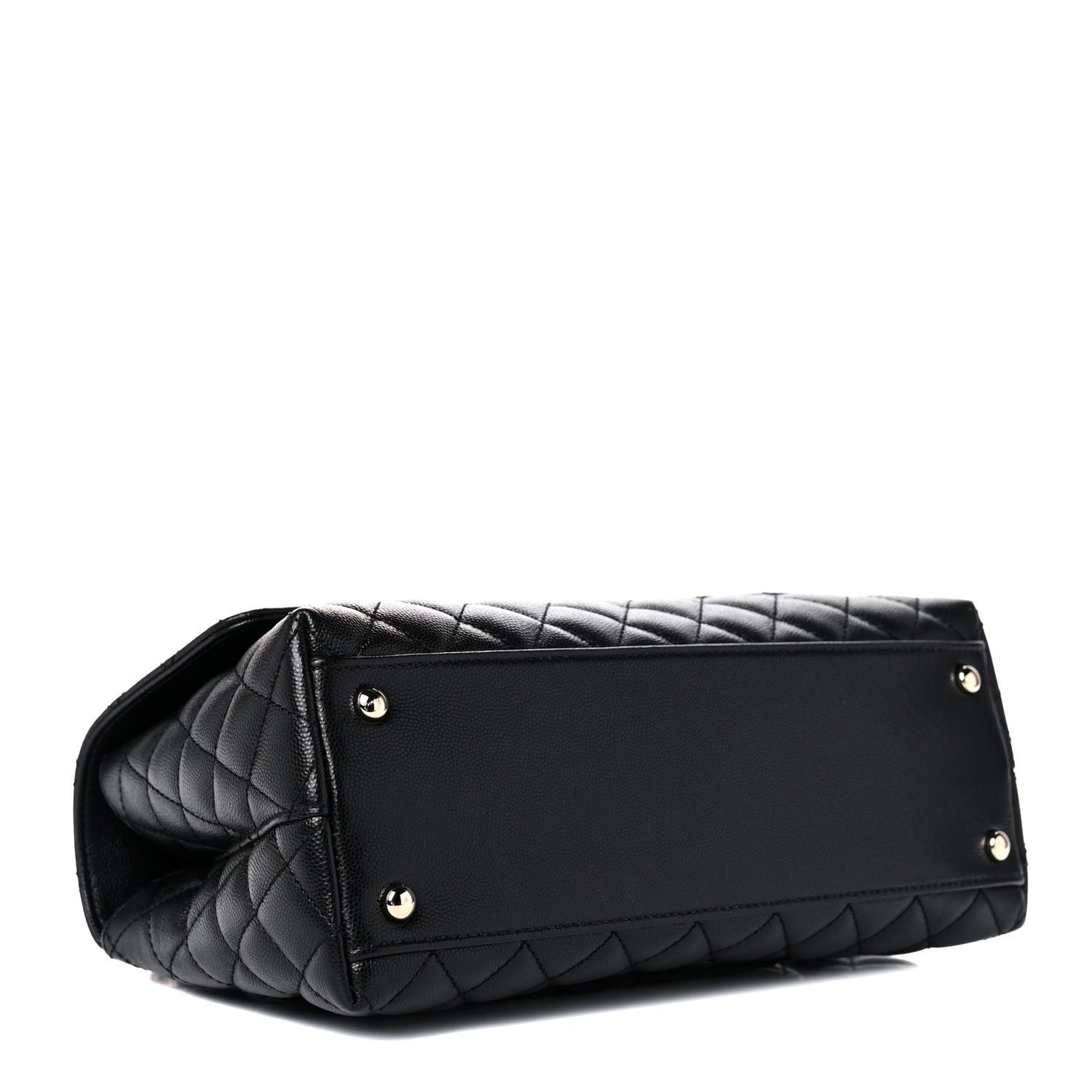 Caviar Quilted Small Coco Handle Flap Black