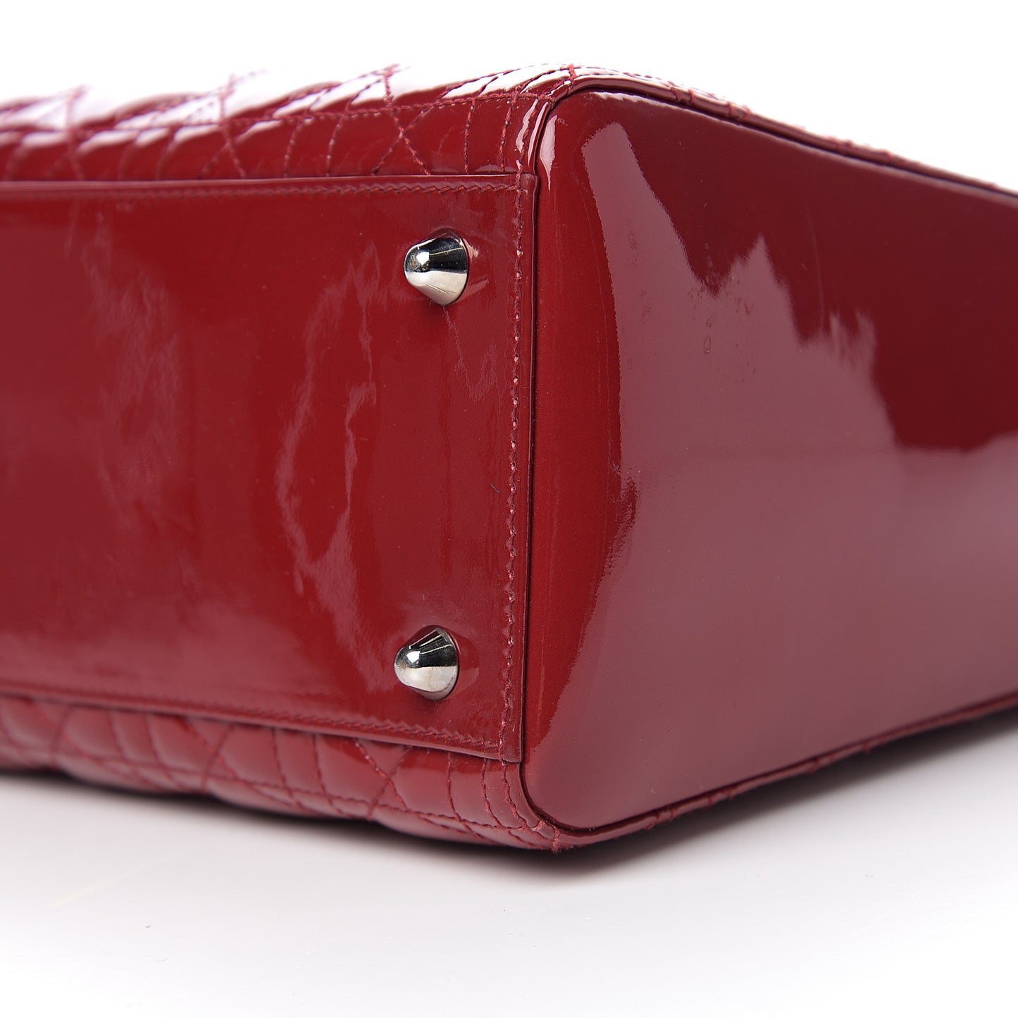 Patent Cannage Large Lady Dior Red