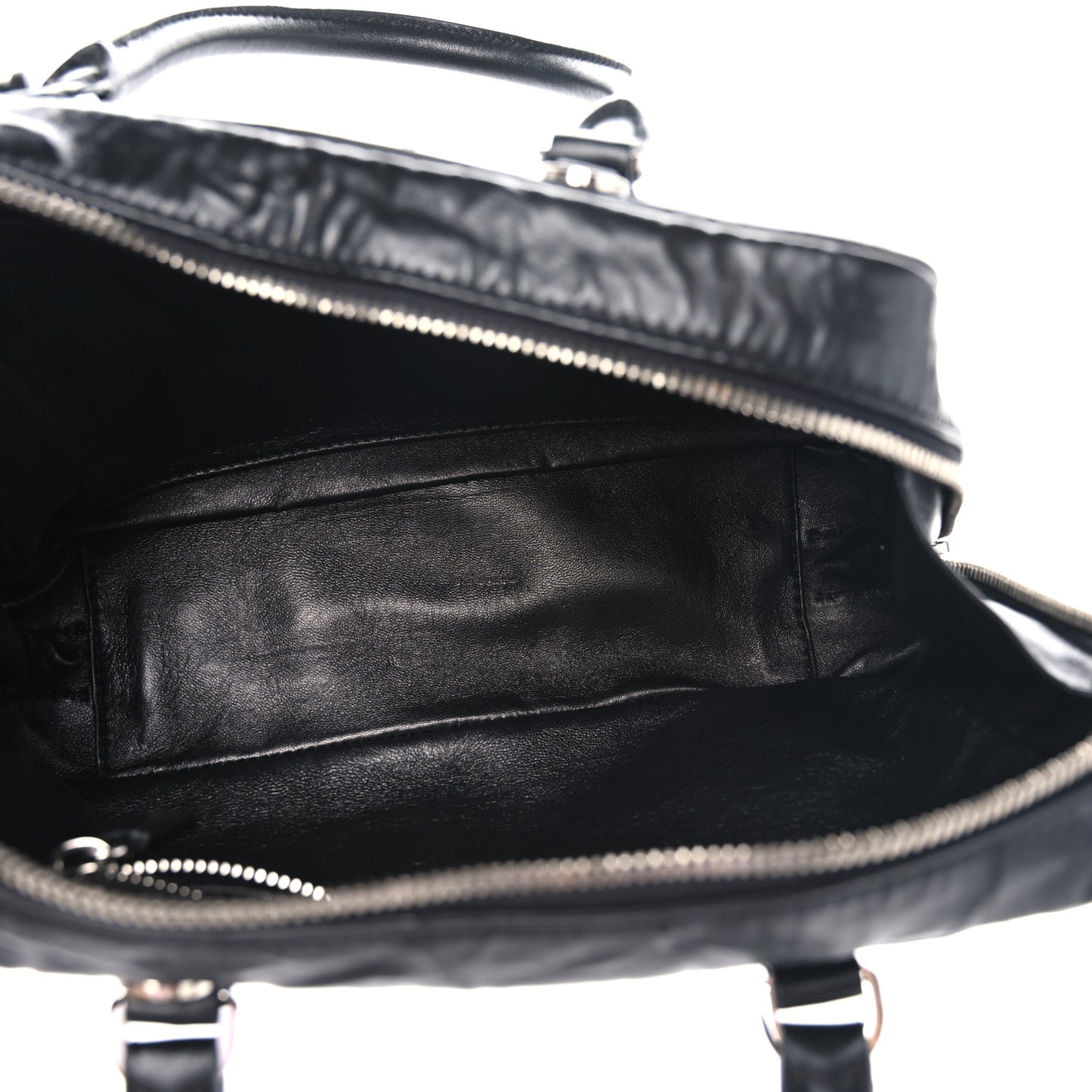 Nappa Antique Medium Re-Edition 2001 Two Handle Bag Black