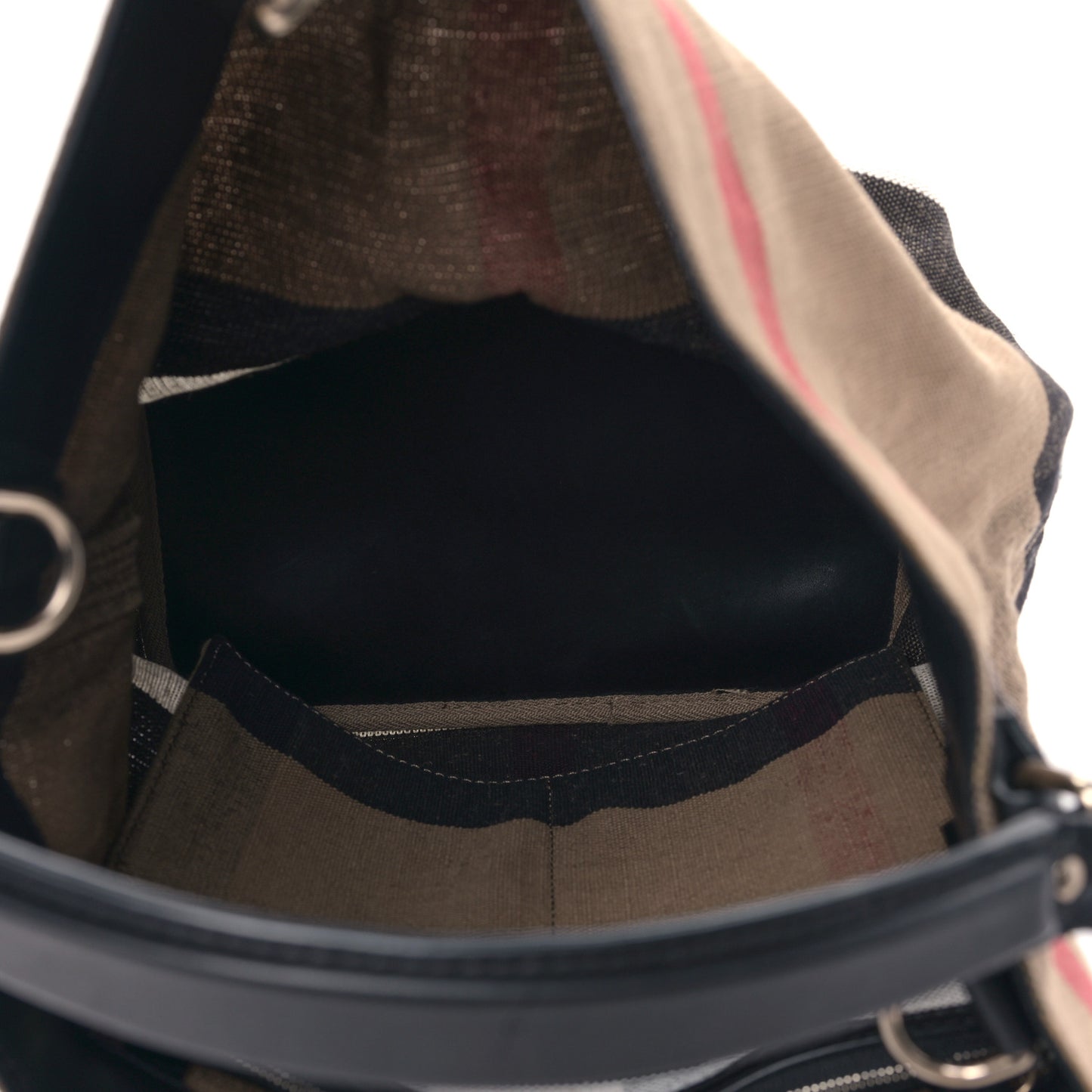 Canvas Mega Check Medium Susanna Hobo Black