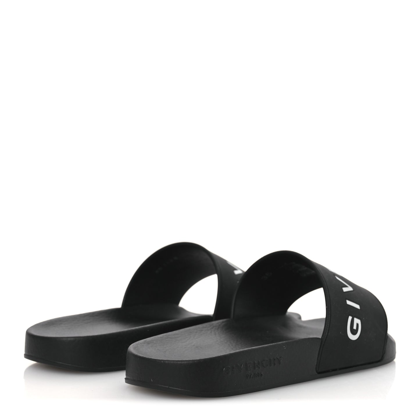 Rubber Logo Pool Slide Sandals 35 Black