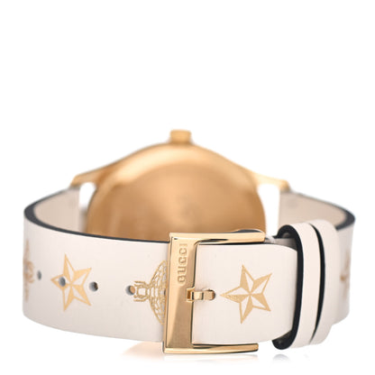 Gucci Stainless Steel Calfskin 38mm G-Timeless Bee Star Quartz Watch White 3 of 5