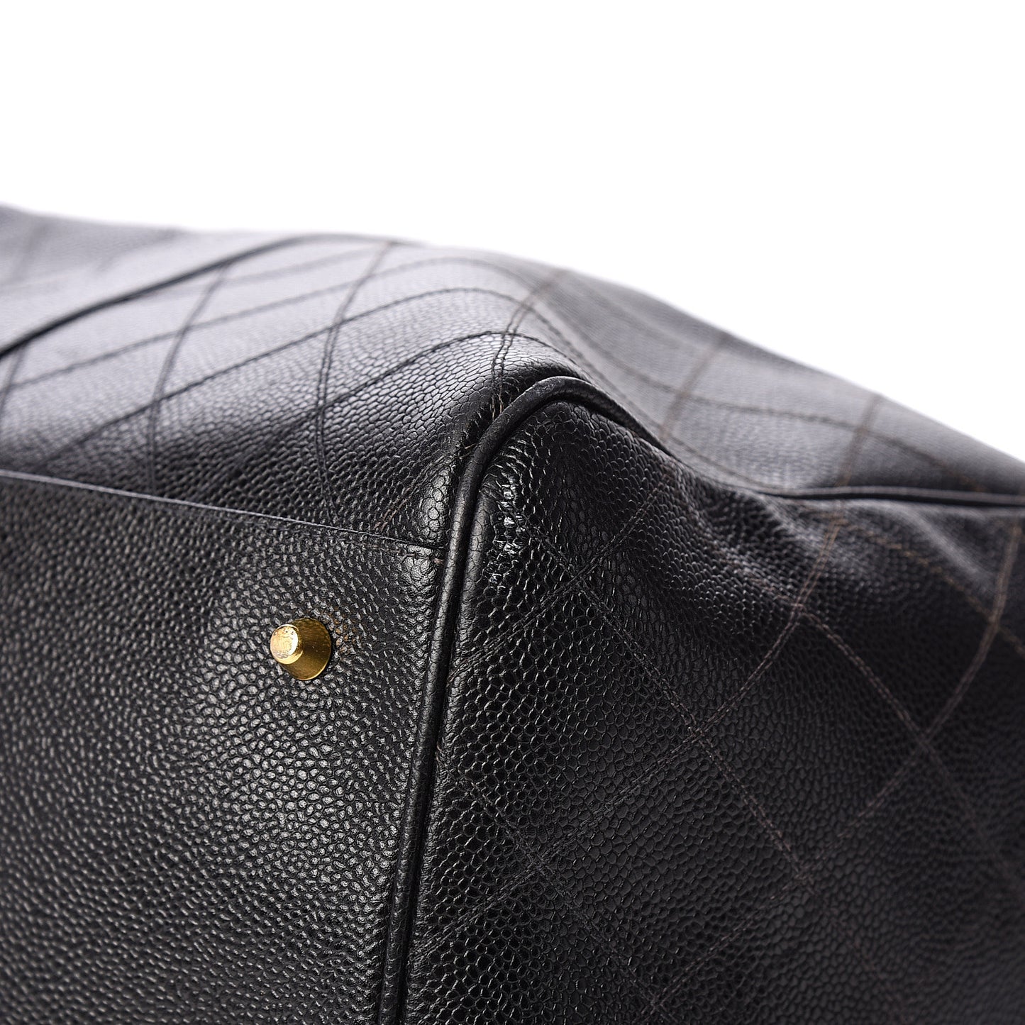 Calfskin Stitched Duffel Bag Black