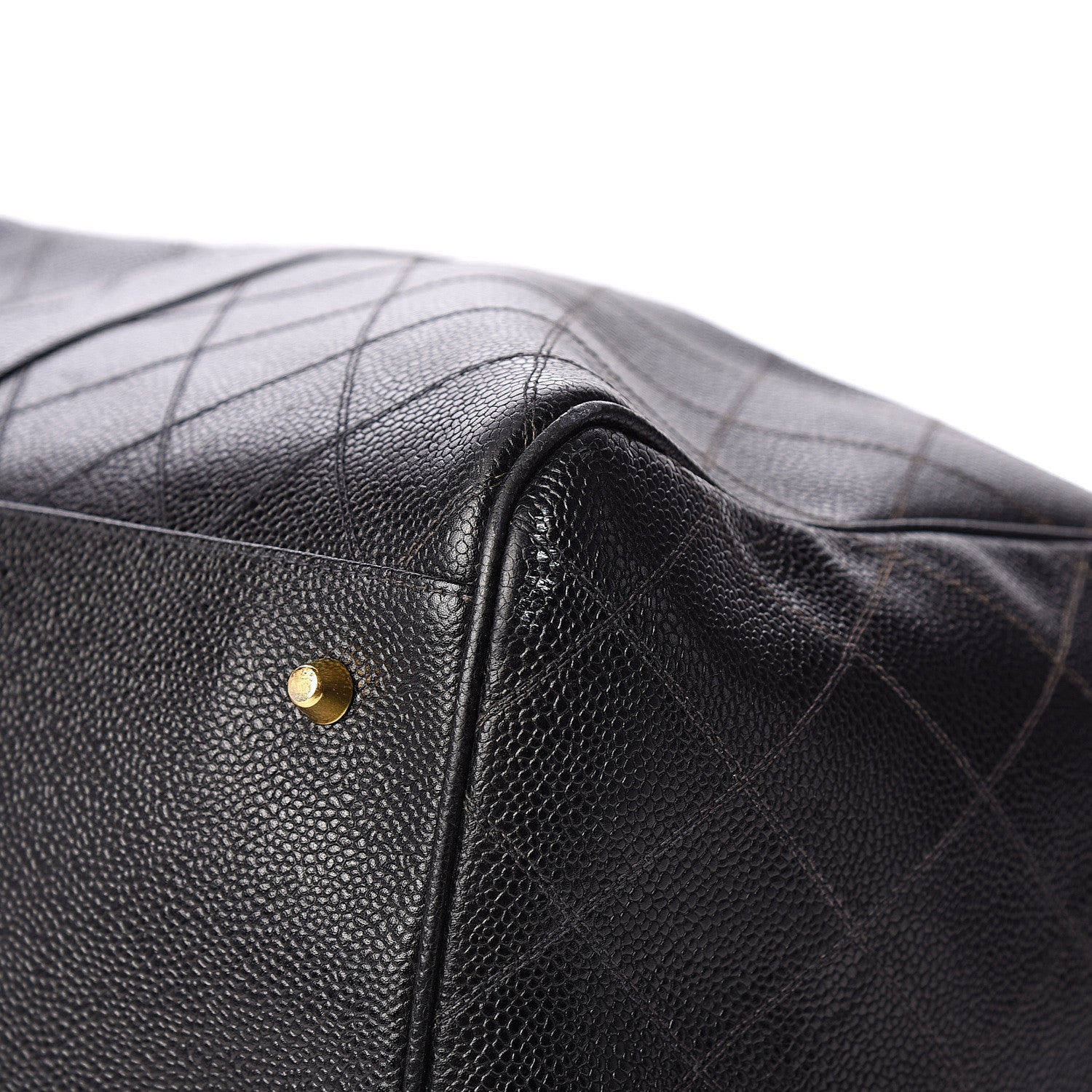 Chanel Calfskin Stitched Duffel Bag Black 8 of 10
