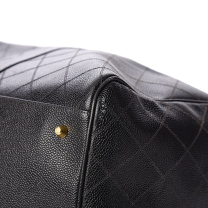 Chanel Calfskin Stitched Duffel Bag Black 8 of 10